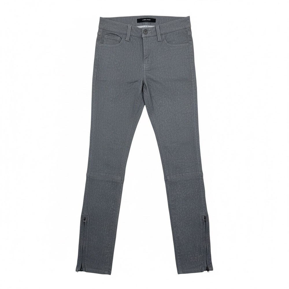 J Brand Lamb Leather Skinny Pants Grey Rock Size 25